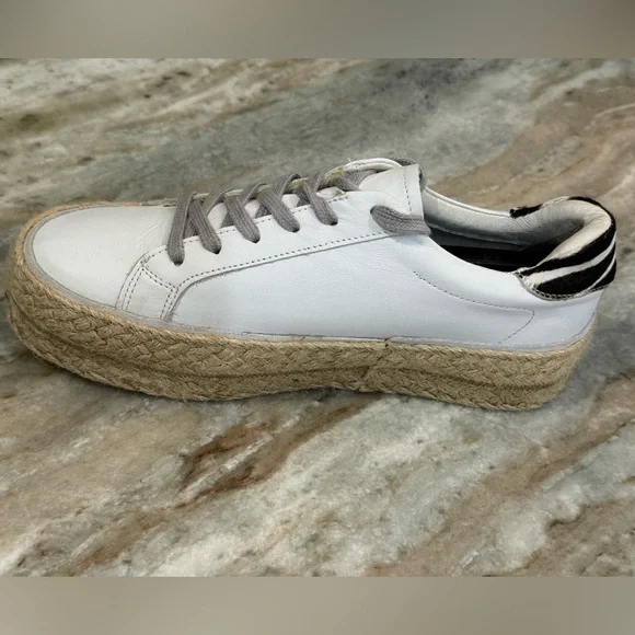 Women’s Coconuts by Matisse white leather platform espadrille sneakers- Size 9 - Picture 6 of 12